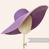 Petershams Millinery Supplies XL striped purple and pink polybraid capeline hat body