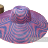 Petershams Millinery Supplies XL striped pink and blue polybraid capeline hat body for millinery projects.