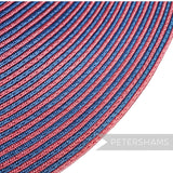 Petershams Millinery Supplies XL striped polybraid capeline hat body in blue and red two-tone weave