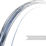 Petershams Millinery Supplies long stripped ostrich quill feather in silver grey for hat making and millinery