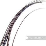 Petershams Millinery Supplies long heather purple stripped ostrich quill feather for hat making and millinery projects.