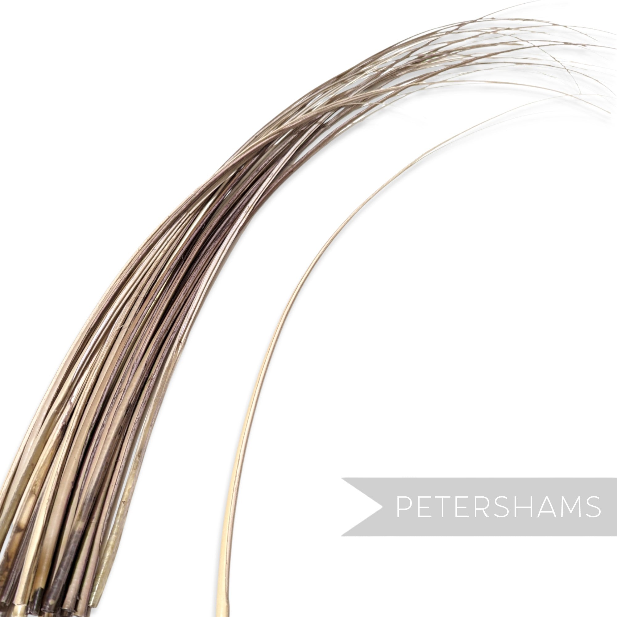Petershams Millinery Supplies long stripped ostrich quill feather in a natural brown tone for hat making and crafts.