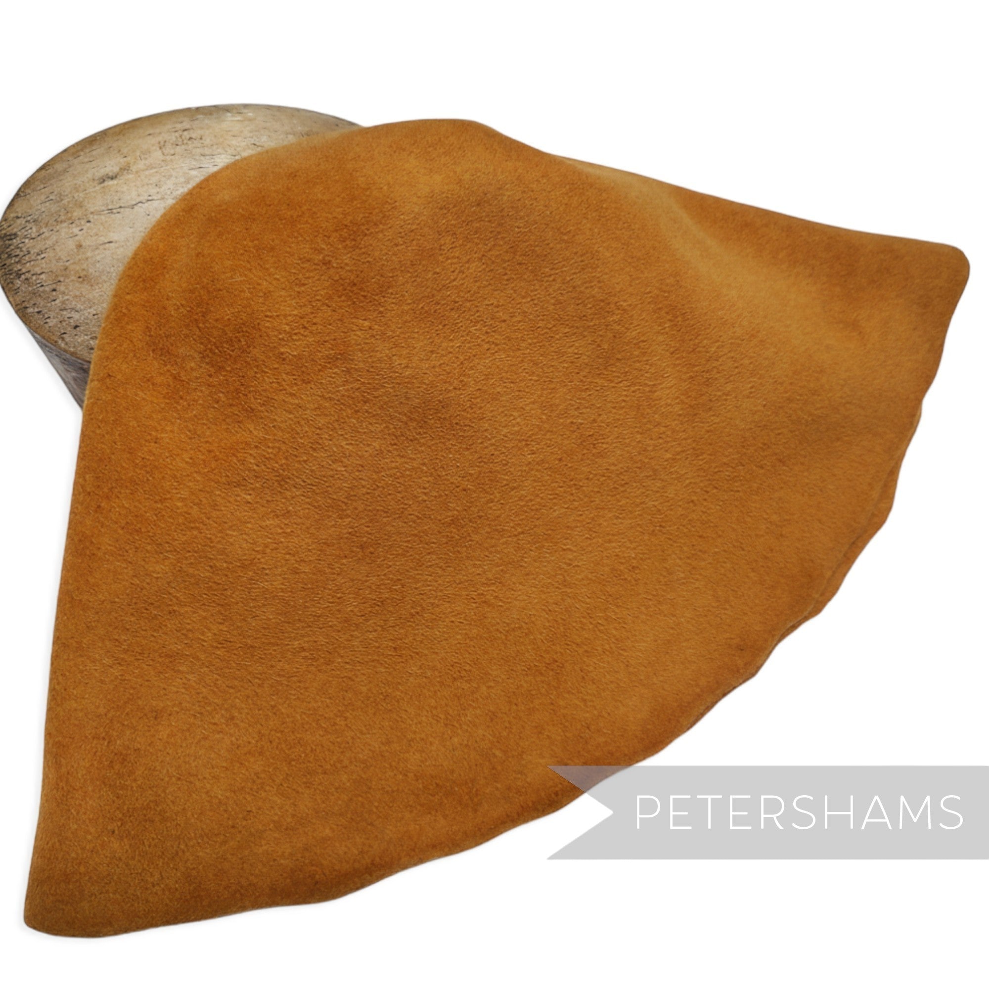Petershams Millinery Supplies extra large double faced tan peachbloom fur felt hat cone body with velvety finish