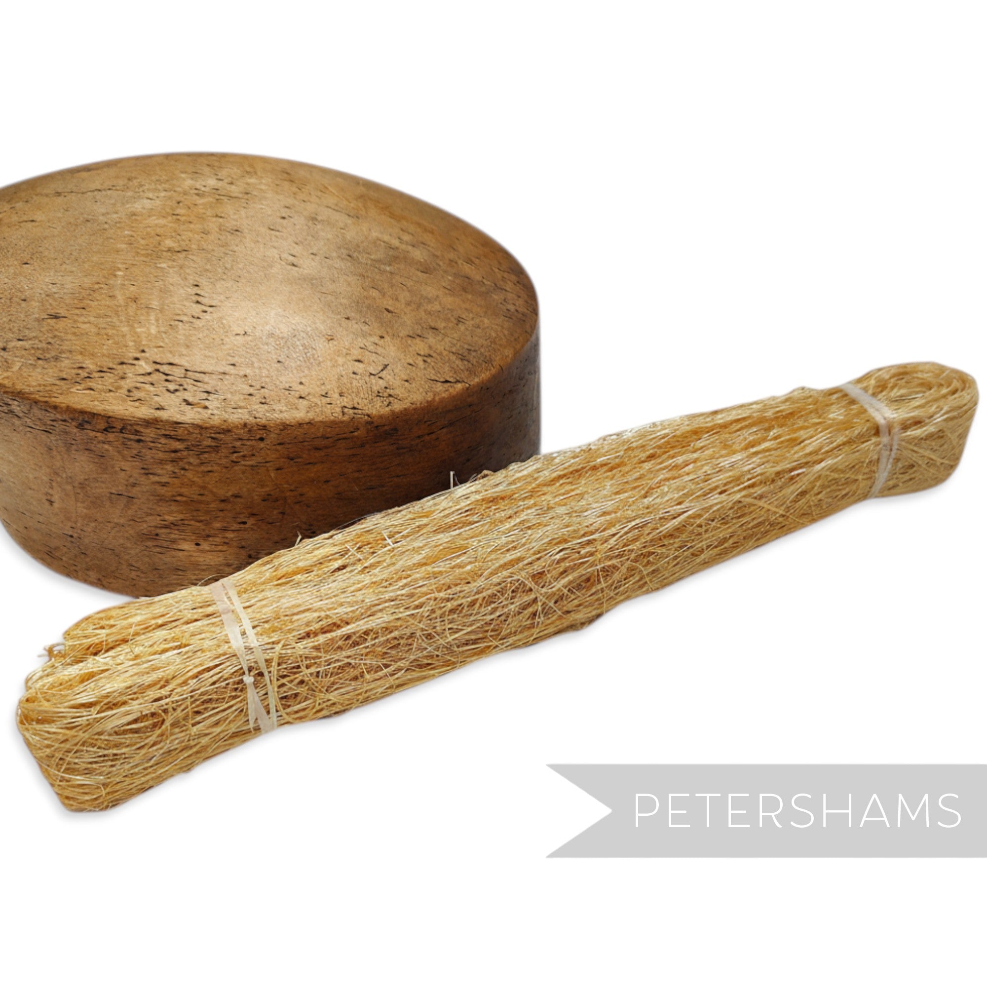 Petershams Millinery Supplies Tangle Tuft sinamay tape, natural beige, made from abaca fibres, 4.5m bundle for trims and millinery.