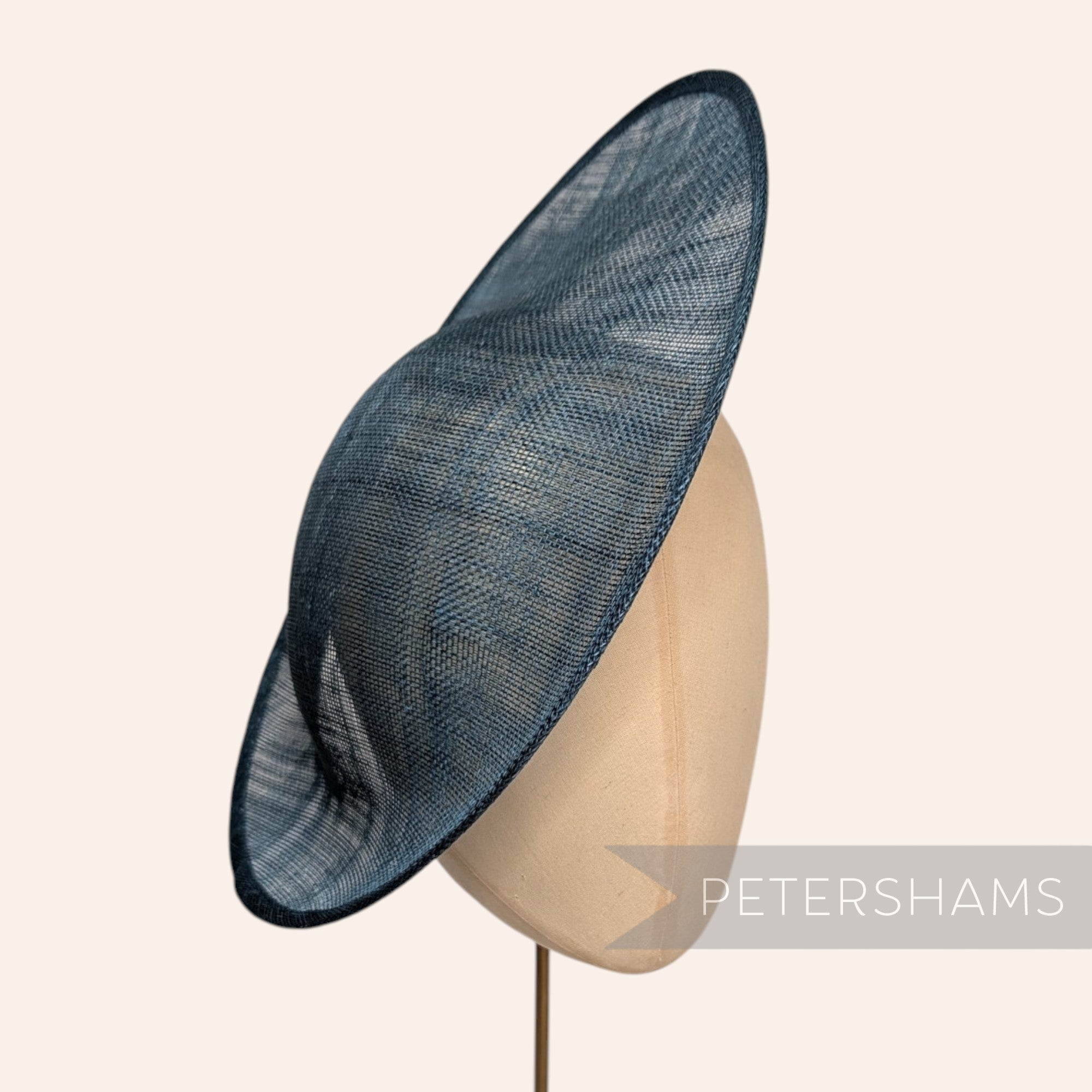 Petershams Millinery Supplies Maggie large oval teal sinamay fascinator hat base