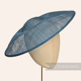 Petershams Millinery Supplies Charlotte 35cm teal sinamay saucer fascinator hat base