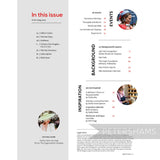 Petershams Millinery Supplies THE HAT Magazine August 2025 issue table of contents page with millinery articles