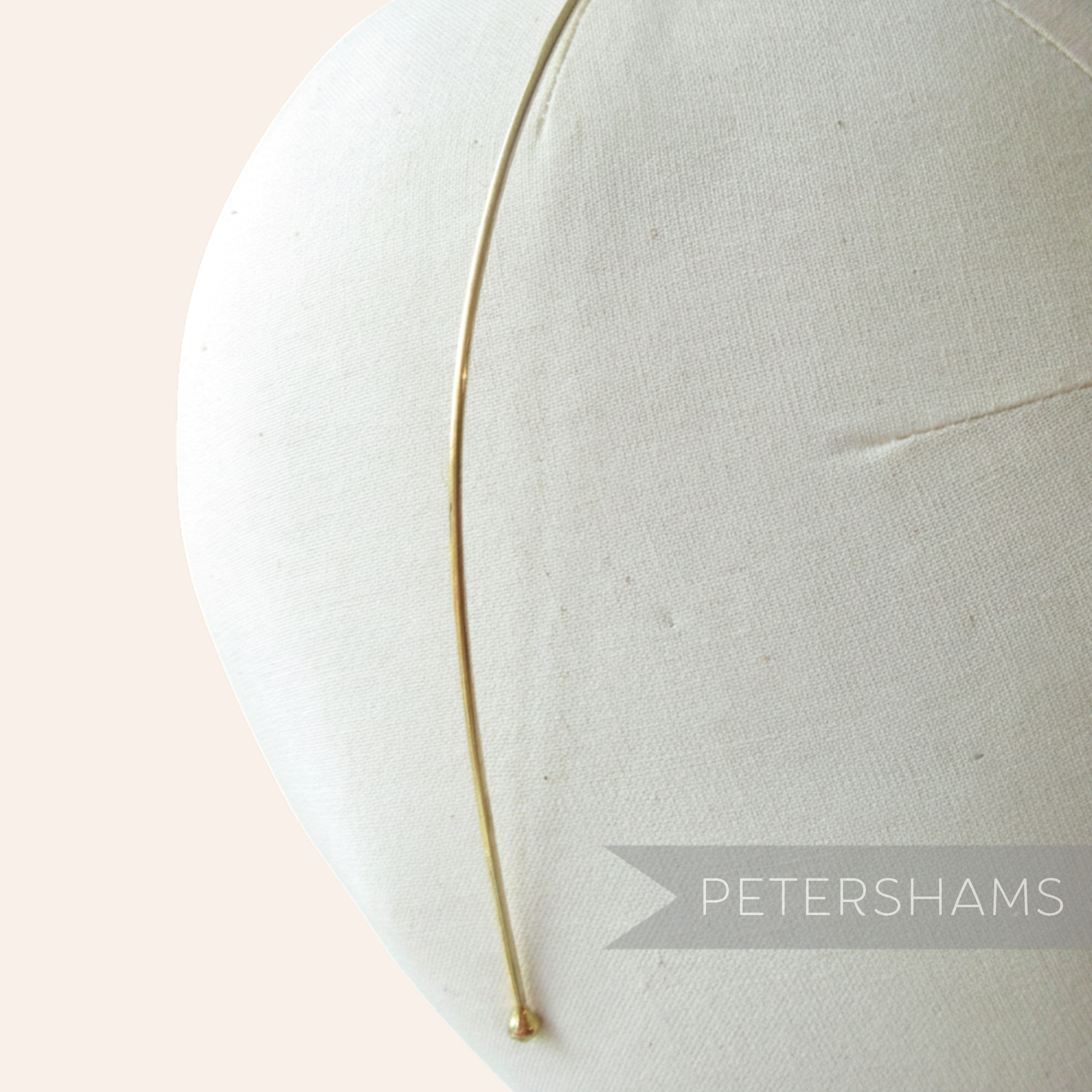 Petershams Millinery Supplies thin gold plated metal tiara headband, 1.5mm wide, ideal for tiara making.