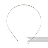 Petershams Millinery Supplies thin silver metal tiara headband, 1.5mm wide, ideal for crafting.