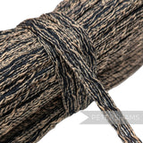 Petershams Millinery Supplies 14mm black and tan threaded crinoline braid with a textured zig-zag surface pattern.
