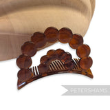 Petershams Millinery Supplies vintage 1960s Goody tortoiseshell brown plastic circle arch hair comb for updos