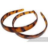 Petershams Millinery Supplies vintage 1960s tortoise effect headband with underside grip spikes