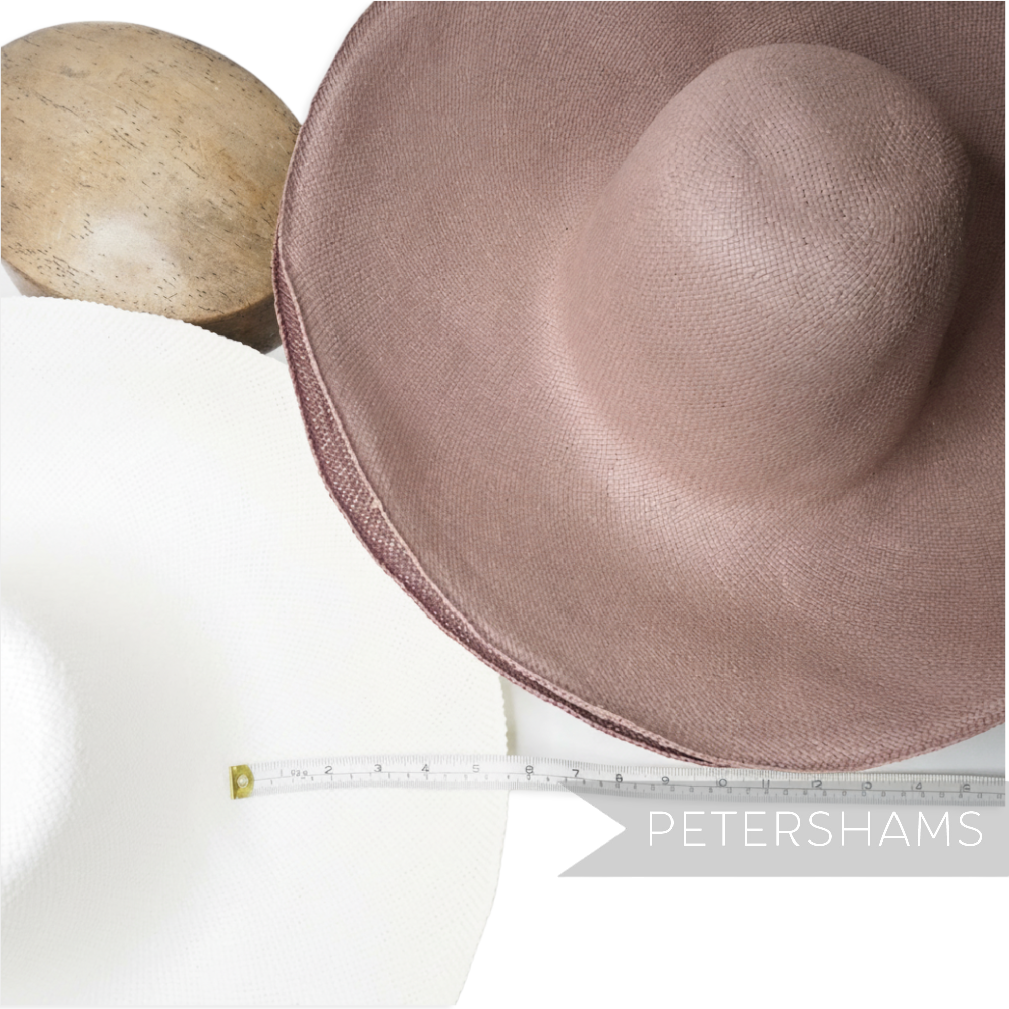 Petershams Millinery Supplies XL smooth Toyo paper capeline hat bodies in ivory and fawn