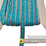 Petershams Millinery Supplies 15mm turquoise and silver metallic lurex vintage 1960s mod polyester trim on a spool