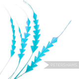 Petershams Millinery Supplies bright turquoise zig zag coque feathers for hat making and millinery crafts