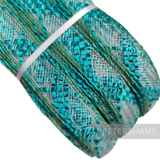 Petershams Millinery Supplies 20mm tutti frutti crin and polybraid millinery trim with shiny teal zig zag accents