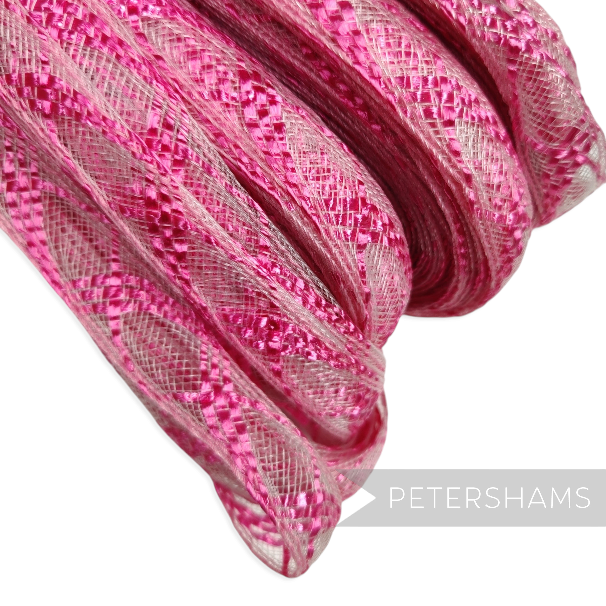 Petershams Millinery Supplies 20mm tutti frutti crin and polybraid millinery braid with shiny zig zag accent fibre