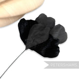 Petershams Millinery Supplies vintage black silk and velvet wired flower petals for hat making