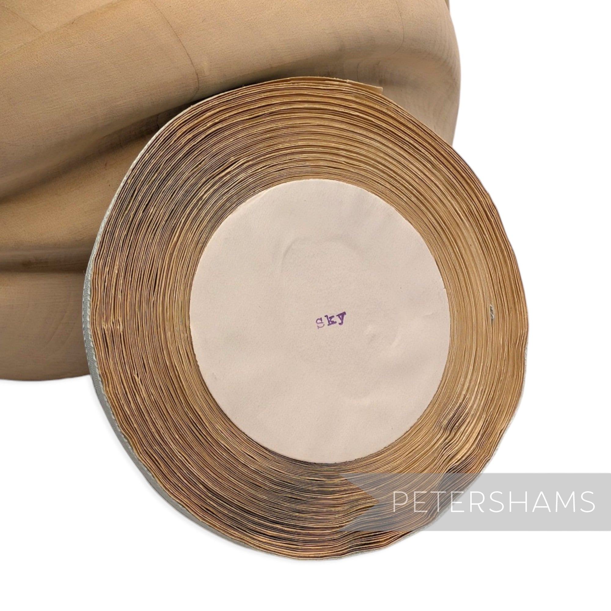Petershams Millinery Supplies vintage pale blue Swiss rayon crepe ribbon roll with textured finish