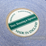 Petershams Millinery Supplies vintage 35mm blue striped grosgrain ribbon roll by Toye, Kenning and Spencer
