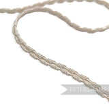 Petershams Millinery Supplies vintage silky cream Russia braid trim with a braided effect for hat and jewelry making.