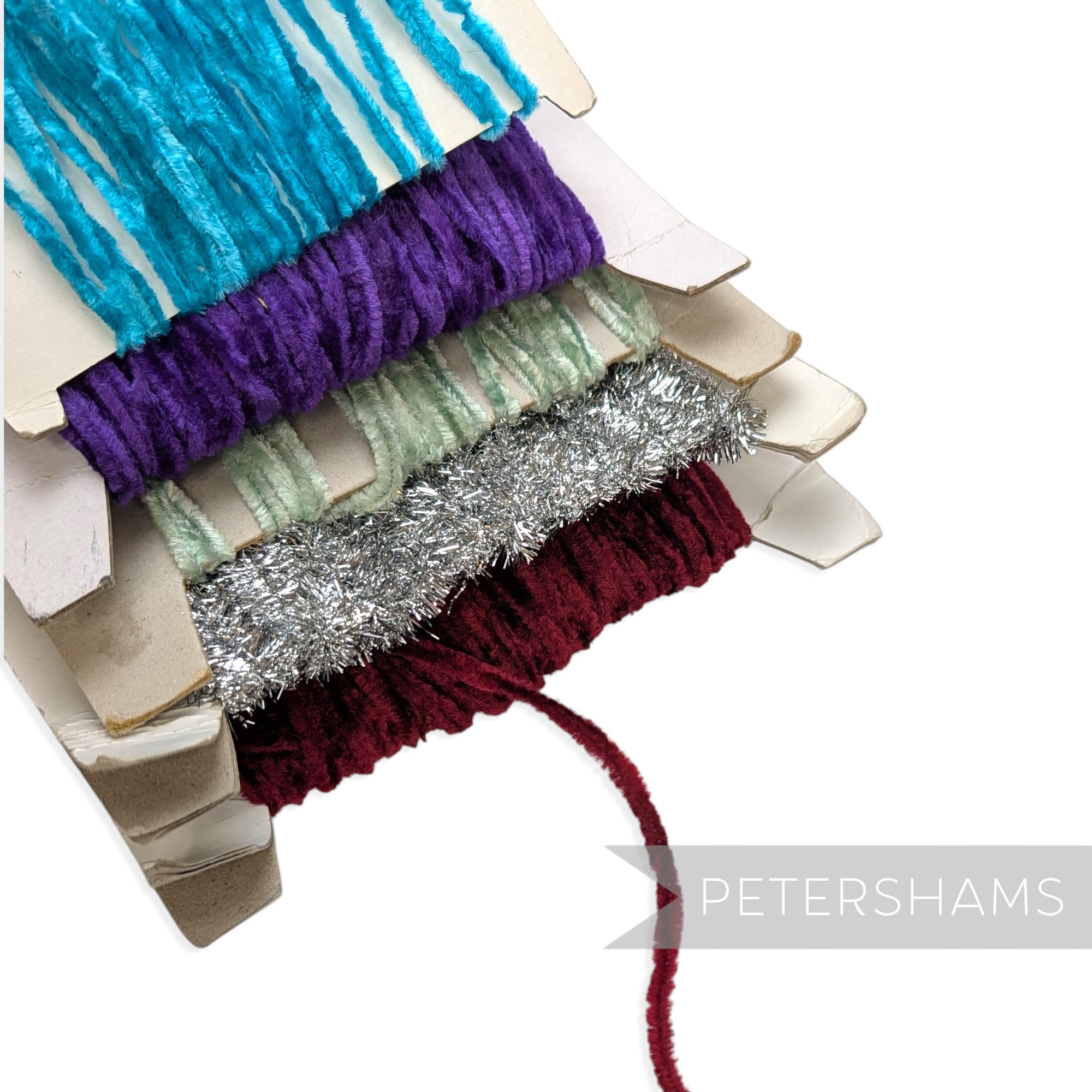 Petershams Millinery Supplies vintage chenille wire in assorted colours for veiling dots and millinery projects