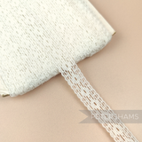 Petershams Millinery Supplies 15mm off-white vintage 1990s straight flower cotton blend lace trim on a spool