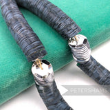 Petershams Millinery Supplies vintage 10mm cupped dark grey sequins on embroidery worm strings for tambour work