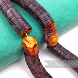 Petershams Millinery Supplies vintage 10mm cupped dark brown and orange sequin worm strings for embroidery