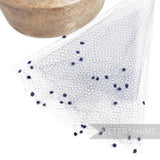 Petershams Millinery Supplies vintage 1930s honeycomb veiling round with double rows of dark chenille dots.