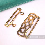 Petershams Millinery Supplies vintage 1980s gold metal interlocking ornate buckle for 50mm ribbon