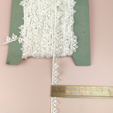 Petershams Millinery Supplies vintage 15mm ivory cotton guipure lace trim with a grape bunch design on a card