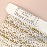 Petershams Millinery Supplies vintage 1950s ivory cotton guipure lace trim with star and fleur droplet design