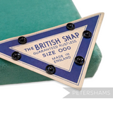 Petershams Millinery Supplies vintage 1950s The British Snap metal fasteners on a triangular display card