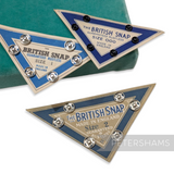Petershams Millinery Supplies vintage 1950s The British Snap metal fasteners on triangular cards in three sizes