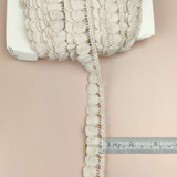 Petershams Millinery Supplies vintage 1940s natural cotton guipure lace trim with a 20mm large dot pattern
