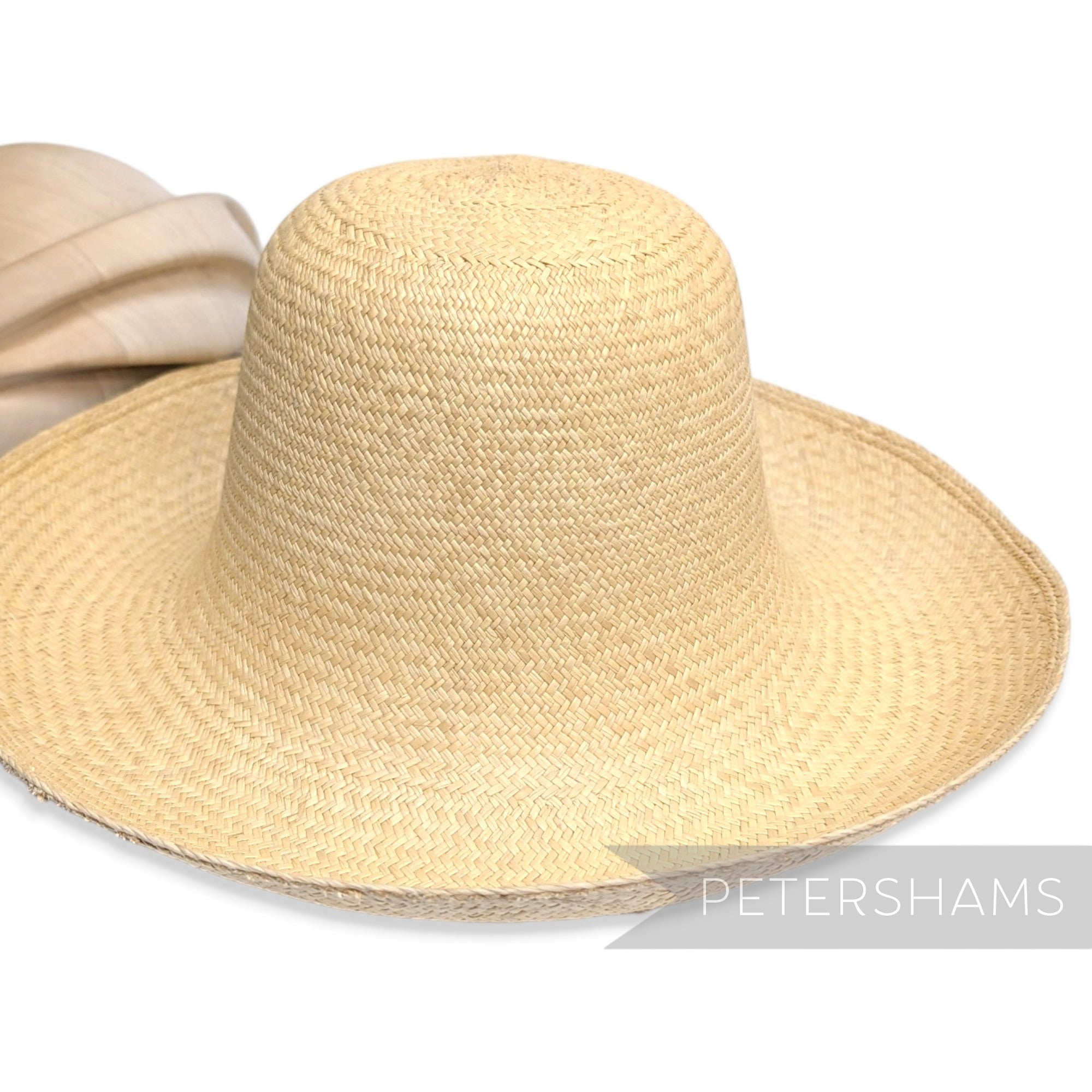 Petershams Millinery Supplies vintage Ecuador Panama straw capeline hat body in natural plain weave