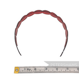 Petershams Millinery Supplies vintage 1980s children's tortoise shell red leaf design headband with tooth grips.