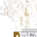 Petershams Millinery Supplies vintage 1940s French white ribbed square sequins for bridal and craft projects.