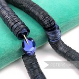 Petershams Millinery Supplies vintage 10mm cupped black and blue French sequin embroidery worm strings