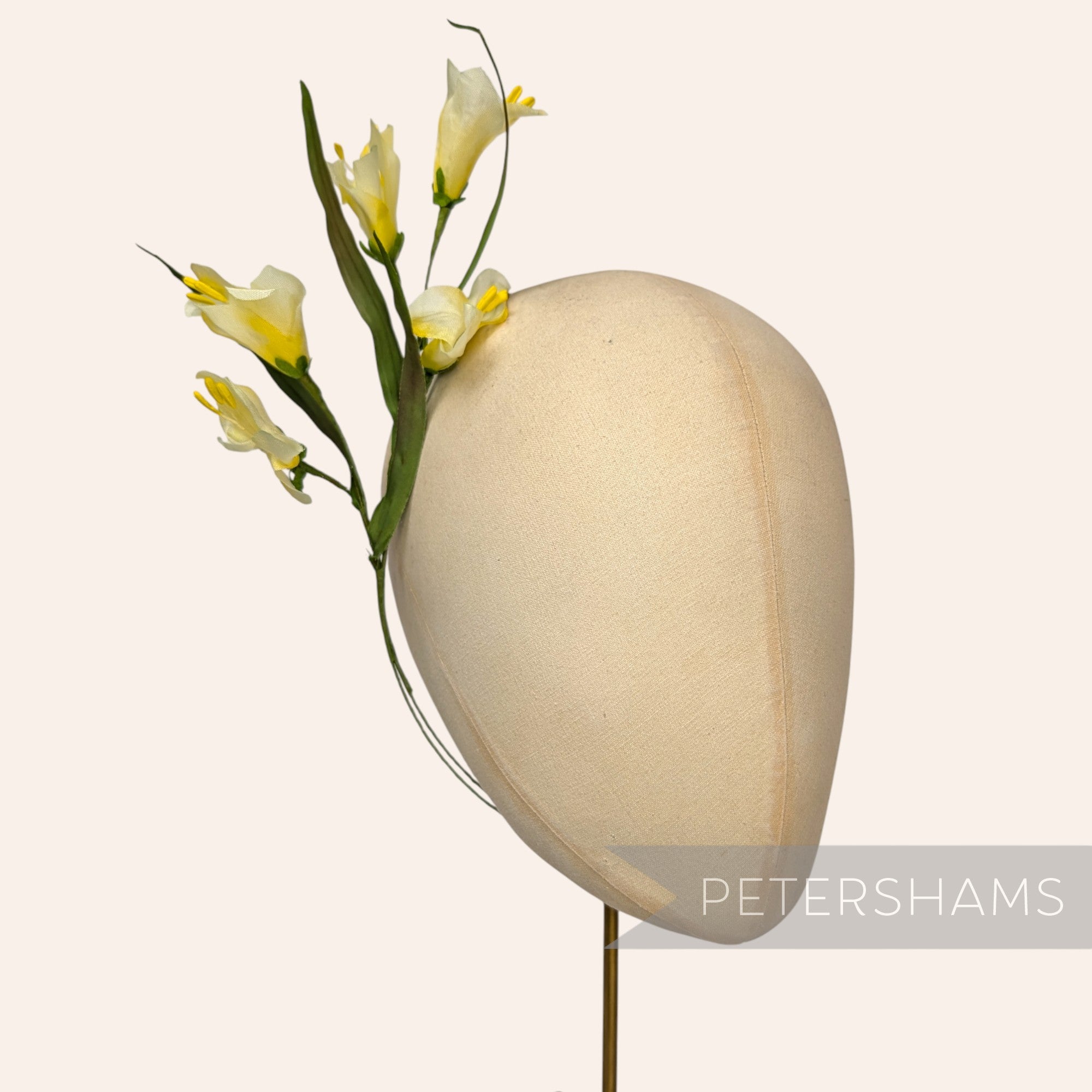 Petershams Millinery Supplies vintage 1960s German silk freesia flower mount
