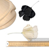 Petershams Millinery Supplies Hanabira vintage Japanese silk and velvet wired flower petals in black and ivory
