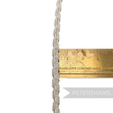 Petershams Millinery Supplies vintage 4mm silky braided trim for hat making and jewelry, shown against a ruler.