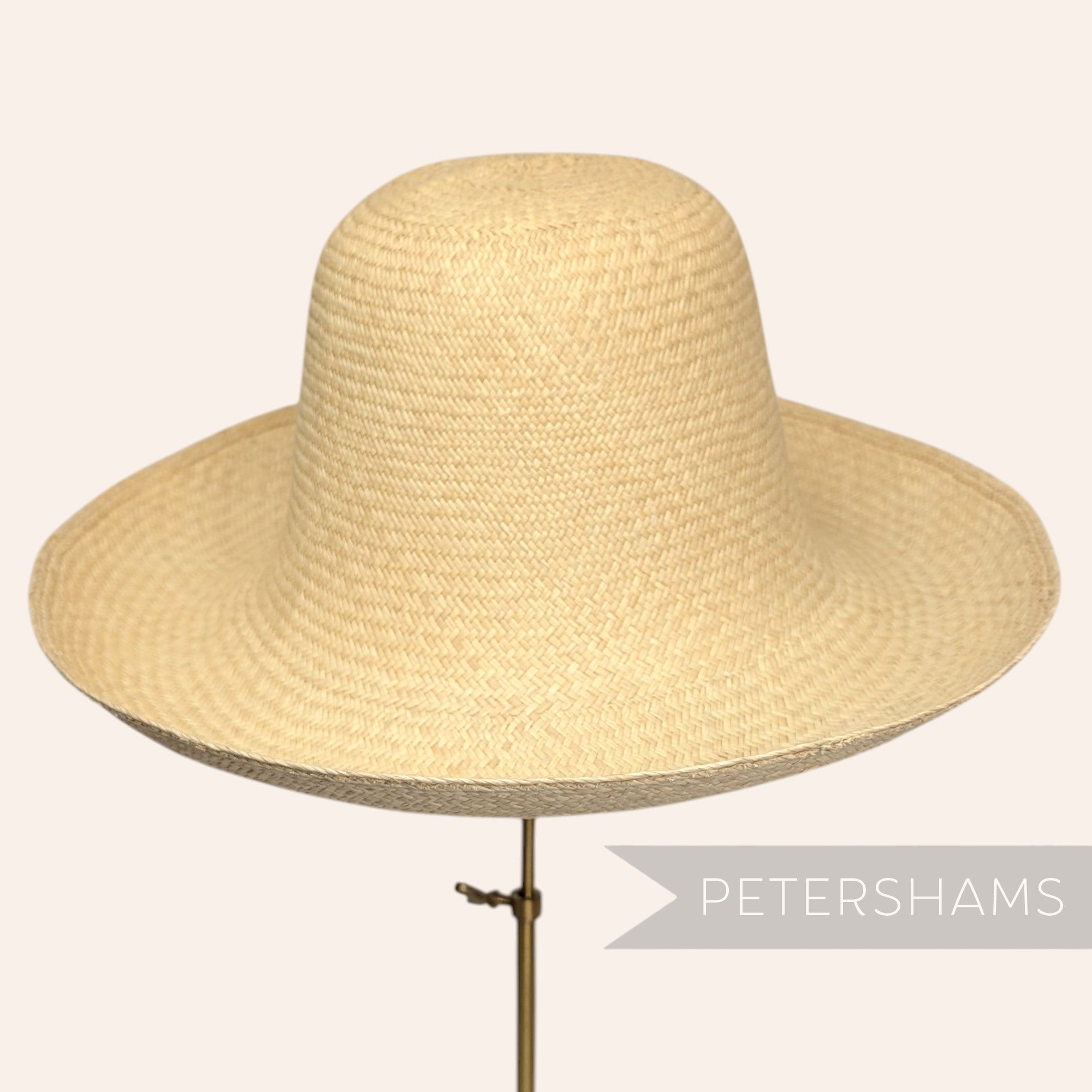Petershams Millinery Supplies vintage Ecuador Panama straw capeline hat body in natural plain weave