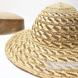 Petershams Millinery Supplies vintage handwoven seagrass and straw capeline hat body with intricate twist detail