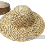 Petershams Millinery Supplies vintage 1950s handwoven seagrass and straw capeline hat body with diagonal twist detail