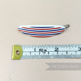 Petershams Millinery Supplies vintage Holdette red white and blue striped hair barrette measuring 5.5cm in length