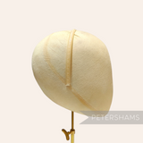 Petershams Millinery Supplies vintage 1960s pale cream swirl design skinny plastic headband, 9mm wide.