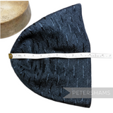Petershams Millinery Supplies vintage navy blue visca hat cone with a dash pattern