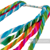 Petershams Millinery Supplies vintage 1970s pack of 5 chunky twisted bright multi-coloured yarn hair bow strings